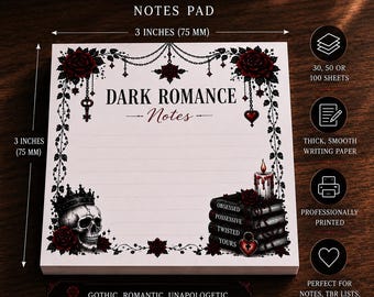 Dark Romance Obsessed Custom 3x3 Notepad | Reader Gift