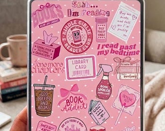 Pink Obsessed E-Reader Insert | Matching Bookmark + Sticker Sheet (PRECUT) Add Ons