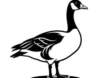 Ganso canadiense de pie SVG, Ganso canadiense SVG, Diseño gráfico vectorial para corte, impresión, sublimación y grabado láser, Descarga instantánea