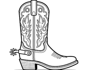 Botas vaqueras SVG, Botas del Oeste SVG, Imágenes prediseñadas de botas de vaquera, Botas florales SVG, Rodeo SVG, Archivos Cricut, Descarga instantánea