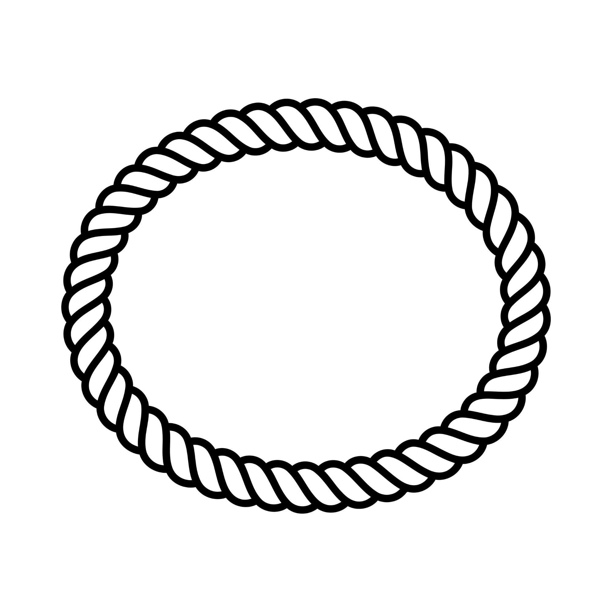 Oval Rope Pattern Oval Rope Border Svg, Rope Circle Frame Svg, Rope Oval Svg, Oval Rope ...