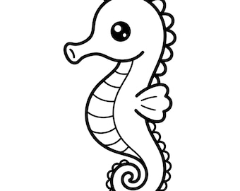 Caballito de mar SVG, Caballito de mar SVG sencillo, Animal marino, Vida marina SVG, Amante de los caballitos de mar, Silueta, Descarga instantánea