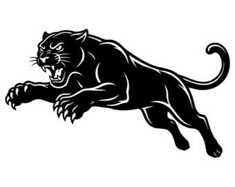 Panteras SVG, Pantera al acecho SVG, Mascota de pantera al acecho SVG, Imágenes prediseñadas de pantera feroz, Silueta, Descarga instantánea