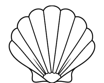SVG de concha marina, SVG de concha marina simple, SVG de concha marina, concha marina sólida, SVG de concha marina en capas, vector de concha marina, silueta, descarga instantánea