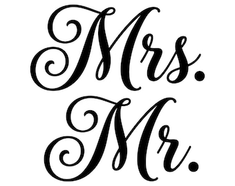SVG de Sr. y Sra., SVG de matrimonio, SVG de marido y mujer, SVG de cita de boda, SVG de letrero de boda, imágenes prediseñadas de boda, descarga instantánea
