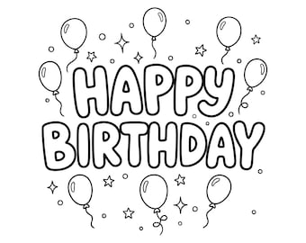 Feliz Cumpleaños SVG, Clipart de Tipografía de Cumpleaños, Diseños de Feliz Cumpleaños con Letras a Mano, Regalo de Cumpleaños para Niño SVG, Descarga Instantánea