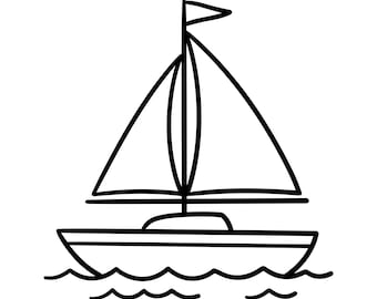 SVG de velero, SVG de navegación, SVG de barco de vela, SVG de lancha rápida, SVG de barco de vela, imágenes prediseñadas de velero, silueta de velero, descarga instantánea