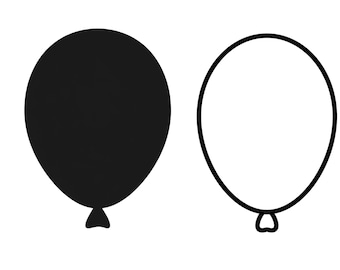 SVG de globo individual, SVG de globo, SVG de contorno de globo, fiesta, SVG de cumpleaños, silueta de globo, descarga instantánea