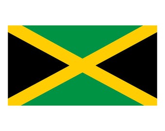 Bandera de Jamaica en formato SVG, Bandera de Jamaica en formato SVG con colores originales, Archivo de corte Cricut con capas de la bandera de Jamaica, Bandera del Caribe, Descarga instantánea