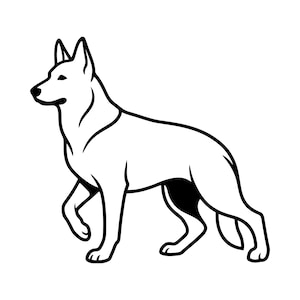 Duitse herder Svg, Duitse herder zijaanzicht Svg, Duitse herder gesneden bestanden, hond silhouet, Instant Download