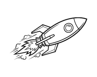 Rockets Svg, Rocket Cut File, Rocket Silhouette, Space Rocket Vector, Spaceship Clip art, Instant Download
