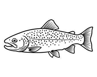 Rainbow Trout Svg, Jumping Svg, Trout Svg, Trout Cut File, Clipart, Digital File, Svg File, Silhouette, Instant Download