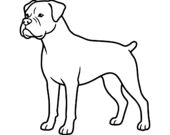 Perro bóxer SVG, perfil de perro bóxer SVG, diseño de cabeza de bóxer, silueta de perro bóxer, imágenes prediseñadas de perro bóxer, descarga instantánea