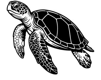 Tortuga marina SVG, Guardián del océano SVG, Tortuga marina, Arte de tortugas, Tortuga bohemia, Imágenes prediseñadas de playa tropical, Descarga instantánea
