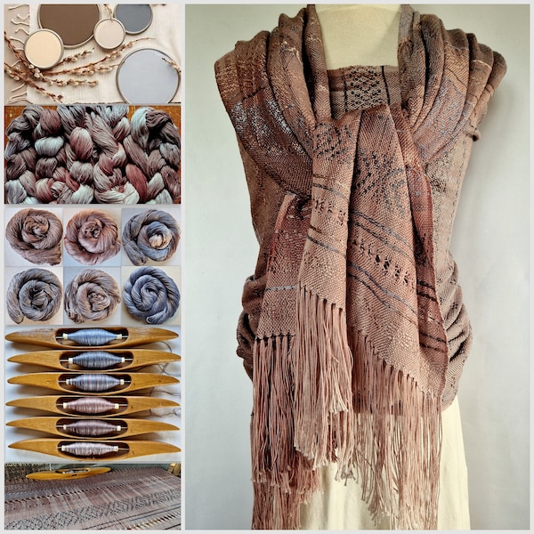 Handwoven Baby Wrap, Organic Cotton / Giza Cotton,  ( 70 cm x 326 cm + fringes), Unique piece