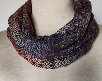 Handwoven Cowl,Peace Silk, Organic Cotton, Unique piece