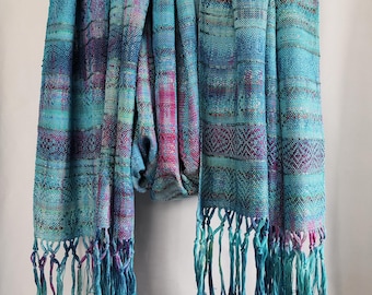 Handwoven Baby Wrap, Giza Cotton,  ( 71 cm x 354 cm + fringes), Unique piece