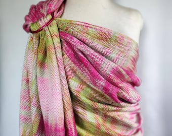 Handwoven ring Sling,Organic Cotton, Giza, ( 70 cm x 230 cm + fringes), Unique piece