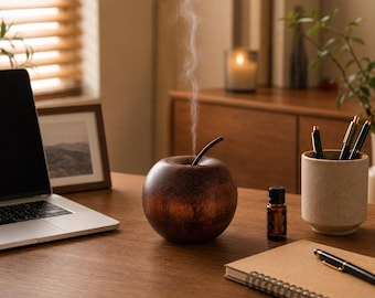 Wood Grain Essential Oil Diffuser Cozy Home Decor Aromatherapy Humidifier Minimalist Bedroom Living Room Gift Idea