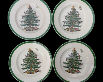 Set of 4 8 1//4 Original Christmas Tree Traditional Salad Plate