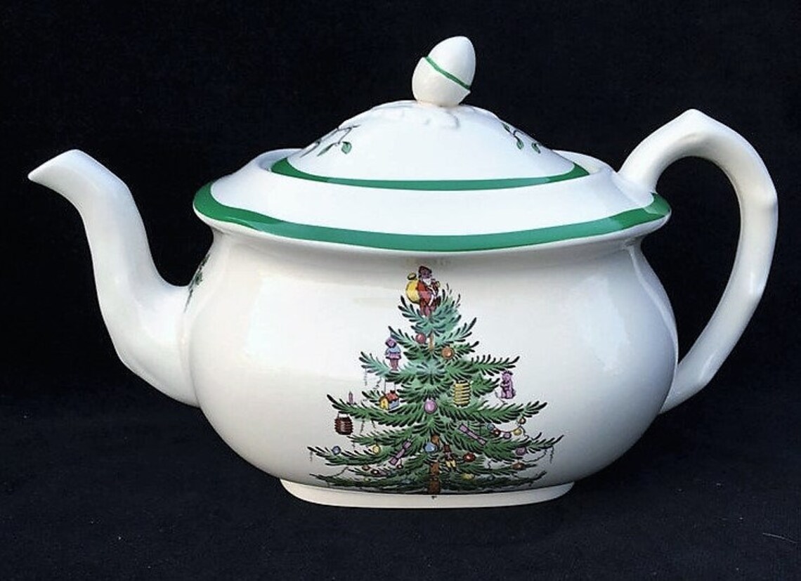 HTF Spode Christmas Tree 5Cup Teapot S3324 with Green Etsy