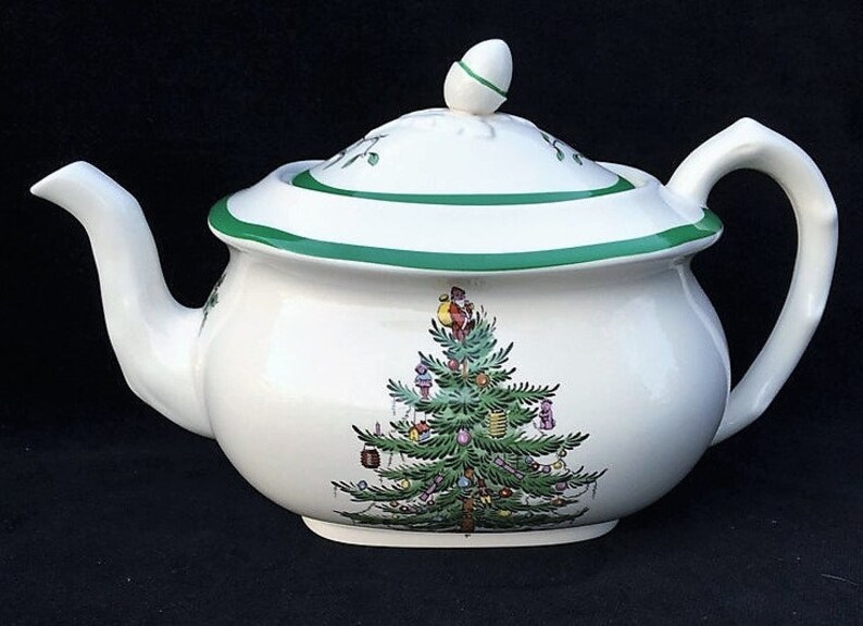 HTF Spode Christmas Tree 5Cup Teapot S3324 with Green Etsy