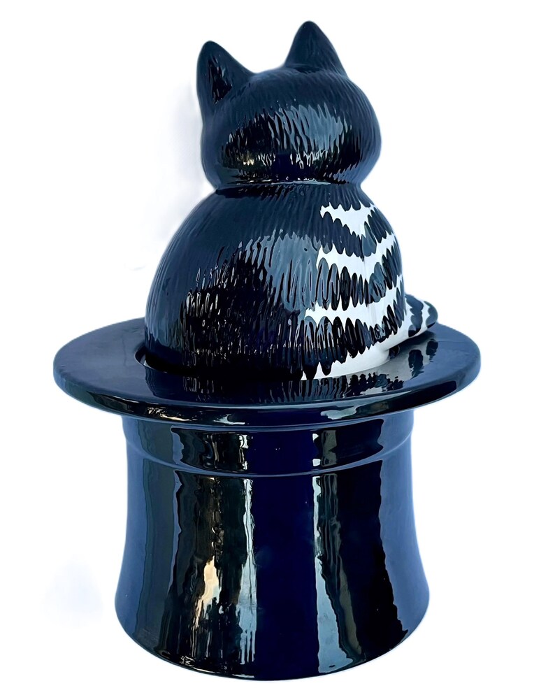 Sigma B Kliban Cat in Top Hat Trinket Box, Canister or Snack Jar