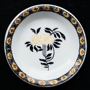 Rare Asian Restaurant Hotel Diner China 3.25&quot; Tri-Color Butter Pat in Excellent Lightly-Used Condition Possibly Bailey-Walker or Walker