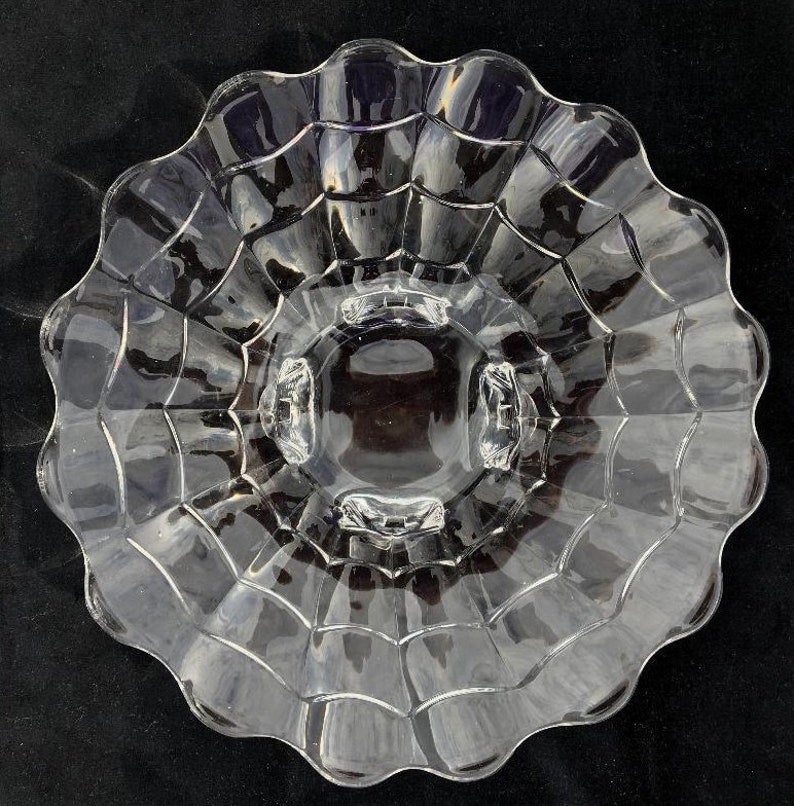 Cambridge Glass Co #40026 Cascade 11-12 Four-Footed Plate in Crystal in Excellent Lightly-Used Vintage Condition
