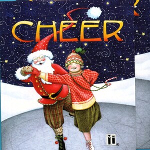 Two Mary Engelbreit Blank Note Cards &quot;Cheer&quot; with White Envelopes in Excellent Unused Condition
