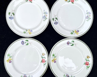 Set of 4 Shenango Diner Restaurant Hotel China 5.5" Floral Bread & Butter Plates in Excellent Seemingly Unused Condition for the Com. of PA