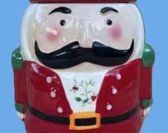 Pfaltzgraff "Winterberry" Nutcracker Soldier Figural Cookie Jar in Excellent Seemingly Unused Condition
