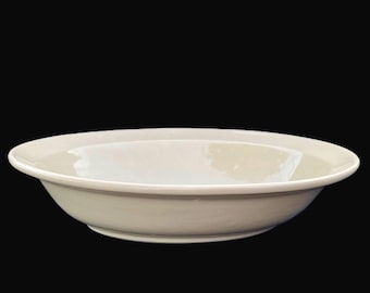 Vintage Syracuse Restaurant Hotel Diner China Tan Adobe Ware 10" x 7-1/2" Narrow-Rim Oval Bowl in Excellent Lightly-Used Condition