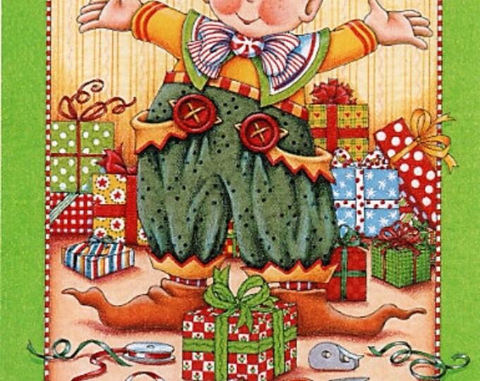 Mary Engelbreit Christmas Card it's a Wrap 1996 With Coordinating