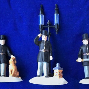 Dept 56 Heritage Village Dickens Village Series #55794 &quot;Constables&quot; 3-Piece Set Hand-Painted Ceramic Accessories in Exc Cndtn Original Box