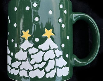 Waechtersbach Green "White Tree" 12-oz. Mug in Excellent, Seemingly Unused Condition Made in Germany Hard-to-Find Color