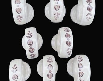 Set of 8 Pfaltzgraff "Village" Napkin Rings in Very Good Lightly Used Condition