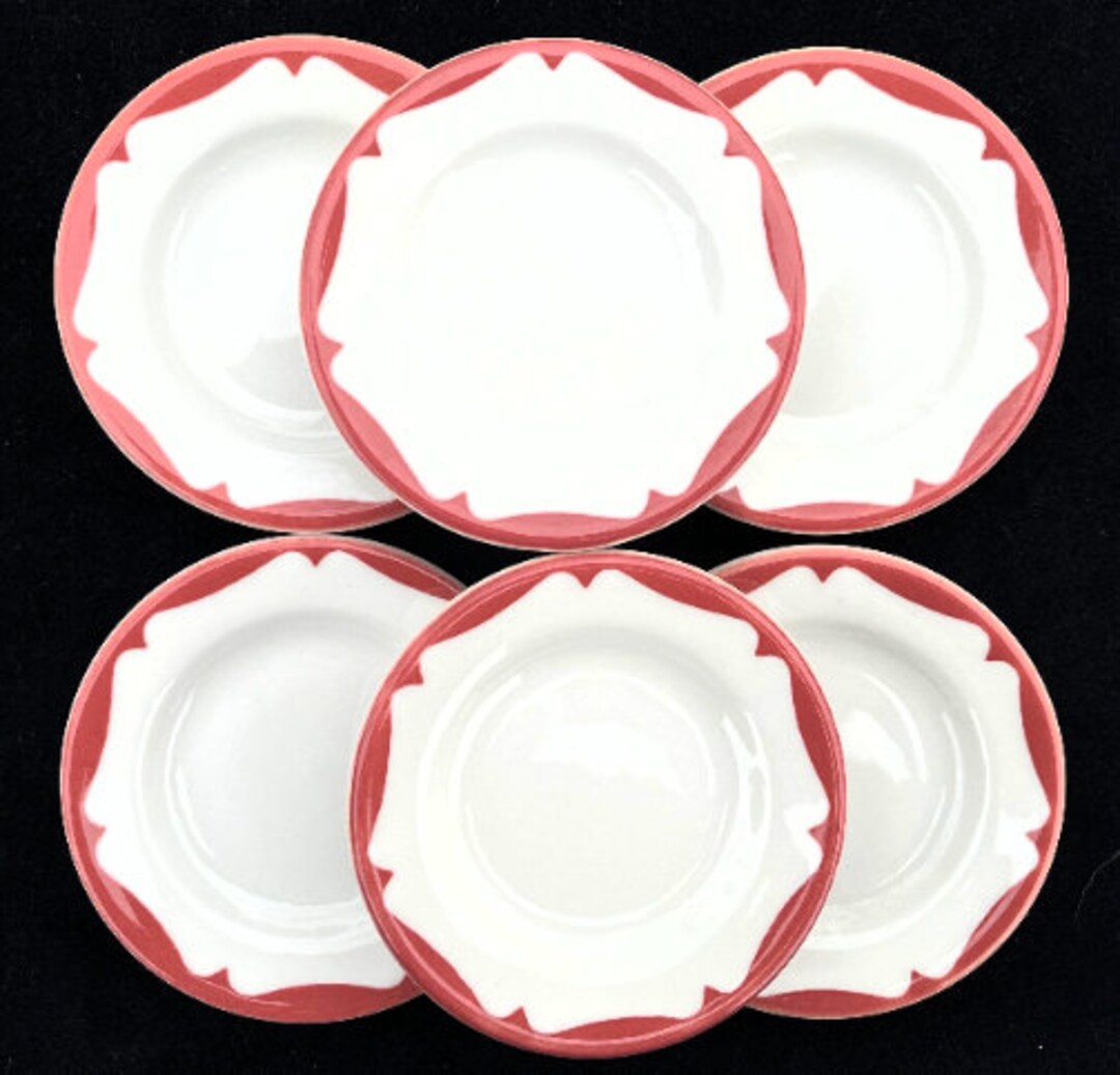 Set of 6 Mayer Diner Hotel Restaurant China Dark Rose normandy Pattern ...