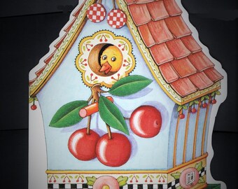 Mary Engelbreit Easter Card "Cherry Birdhouse" 1995 with Coordinating Envelope Excellent Unused Condition
