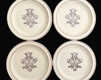 Set of 4 Pfaltzgraff "Village" 7" Salad or Dessert Plates in Excellent Very Lightly Used Condition