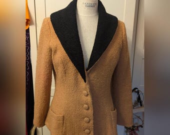 Betsey Johnson Tan Blazer with Black Collar