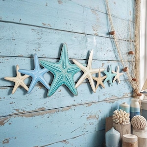 Starfish Metal Wall Art, Coastal Beach Starfish Wall Decor, Nautical Ocean Metal Sign, Beach House Bathroom Decor, Gift for Sea Lover