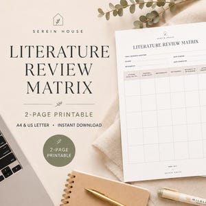 Literature Review Matrix | University Research Organizer Printable
