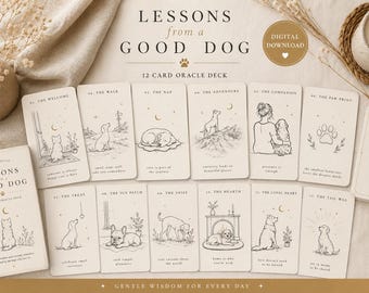 Lessen van een goede hond Oracle-deck | Afdrukbare hondenbevestigingskaarten