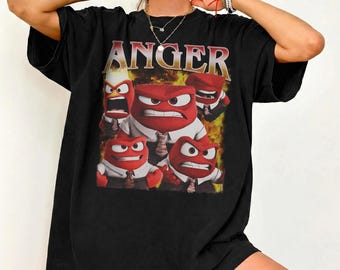 Disney Anger PNG, Inside Out Retro Cartoon Cartoon Sublimed Design, Vintage Meme Graphic Printable Instant Download Shirt Art File for Cricut