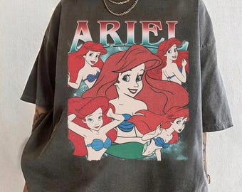 Disney Ariel PNG, Retro Little Mermaid Cartoon Sublimation Design, Vintage Princess Printable, Instant Download Shirt Graphic PNG File Art
