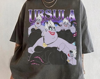 Disney Ursula PNG, Retro Little Mermaid Villain Cartoon Art, Vintage Sea Witch Sublimation, Printable Instant Download Graphic Clipart File