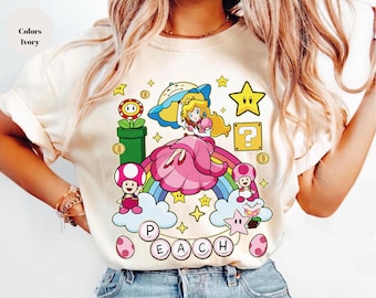 Super Mario Princess Peach PNG, Princess Peach Rainbow Png, Princess Peach Bundle, Mario Brothers Png, Toadette Png, Girl Bday Design Png