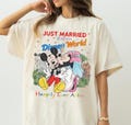 Just Married Disney Trip PNG, Mickey Minnie Wedding Sublimation Design, Theme Park Honeymoon Printable Download File