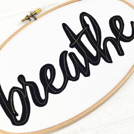 Respirar El Arte De La Pared Monocromo Fuente De Inspiracion Etsy